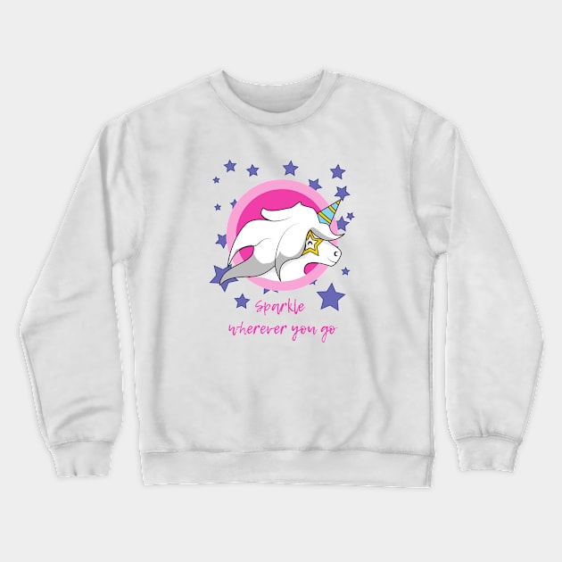 Unicorn Sparkle Wherever You Go Crewneck Sweatshirt by Vegan Squad